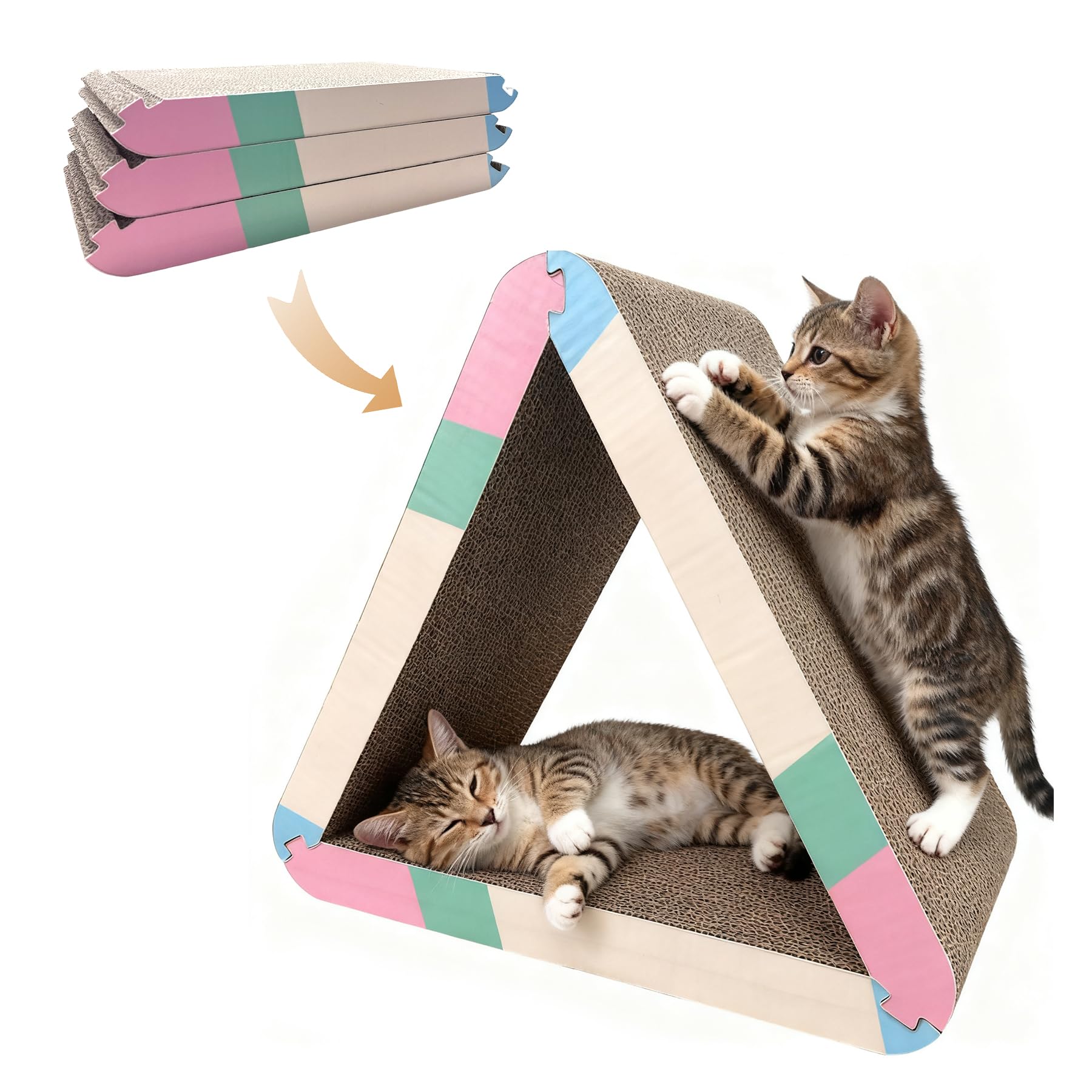 Griffoir triangulaire KittyKube pour protéger vos meubles des griffes