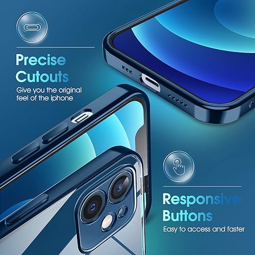 Miniatura 4 de Supdeal Funda Cristalina Transparente para iPhone 12, No se amarillea Protección de la cámara Probado contra caídas de grado militar Funda