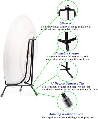 Miniatura 2 de Paquete de 6 soportes de exhibición de platos mejorados, soportes antideslizantes de hierro de 6 pulgadas, soportes de exhibición de libros,