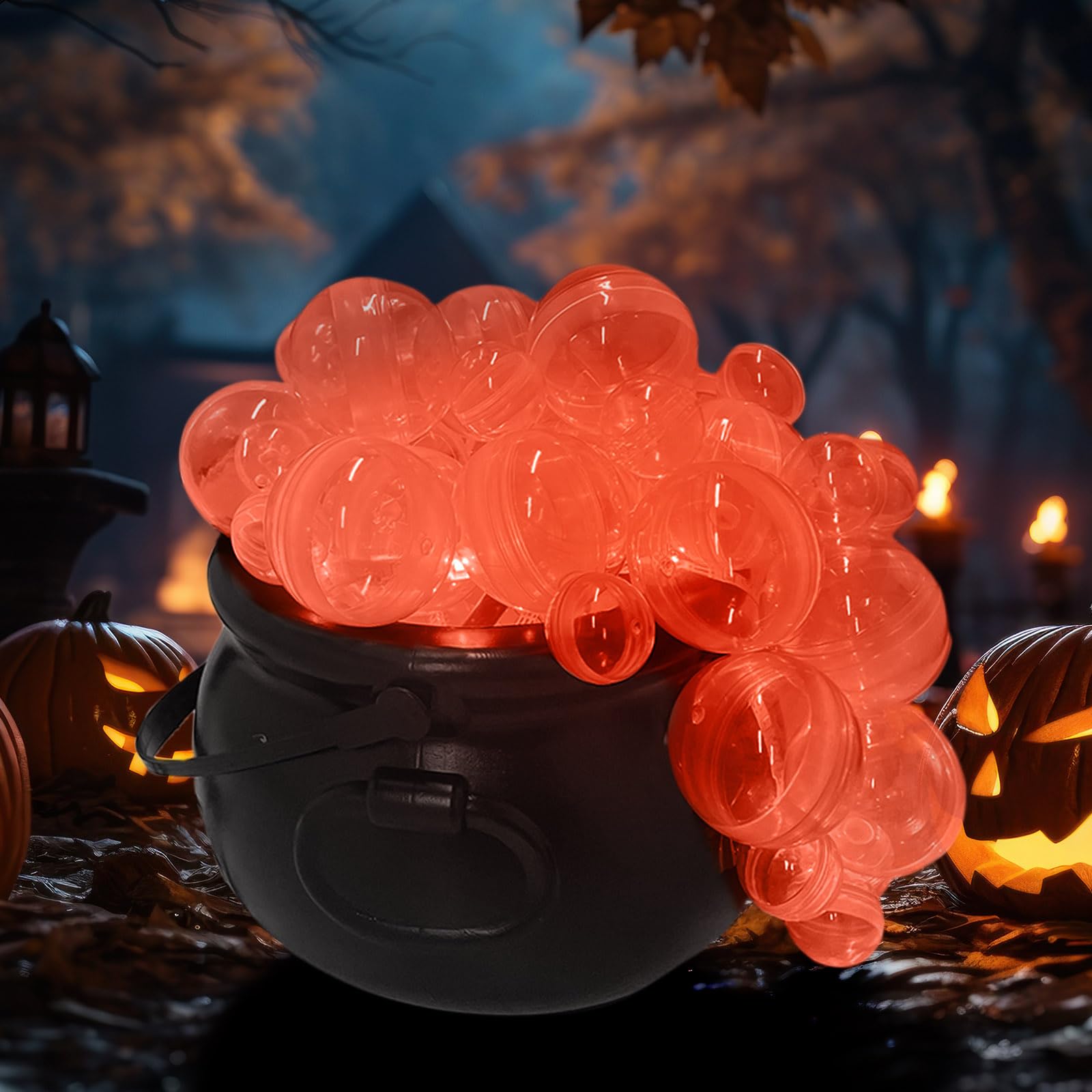 12 Stück Halloween-Deko-Kugeln Schillernd & Durchsichtig – Für Hexenkessel-DIY & Party-Dekoration