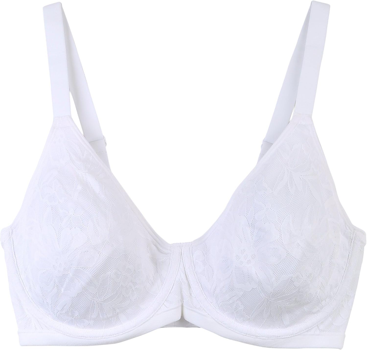 Bali Women's Breathe Lace Underwire Bra, Breathable 2-Ply Modal Bra, Convertible Straps
