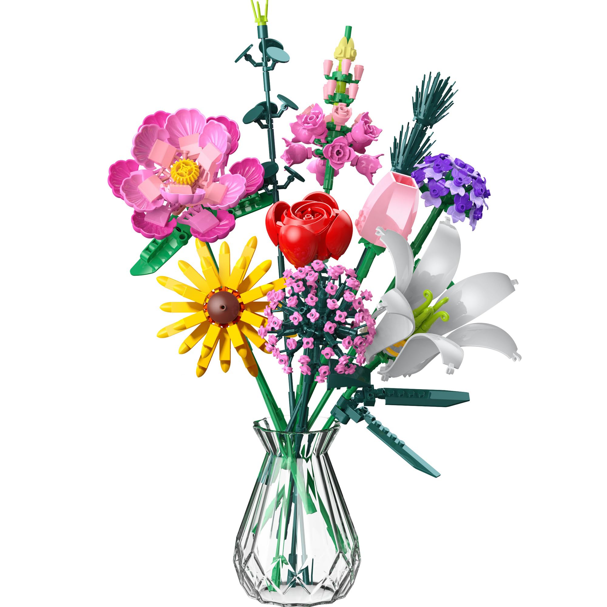 Amazon.com: Flowers Bouquet Building Set, 715Pcs Creative DIY