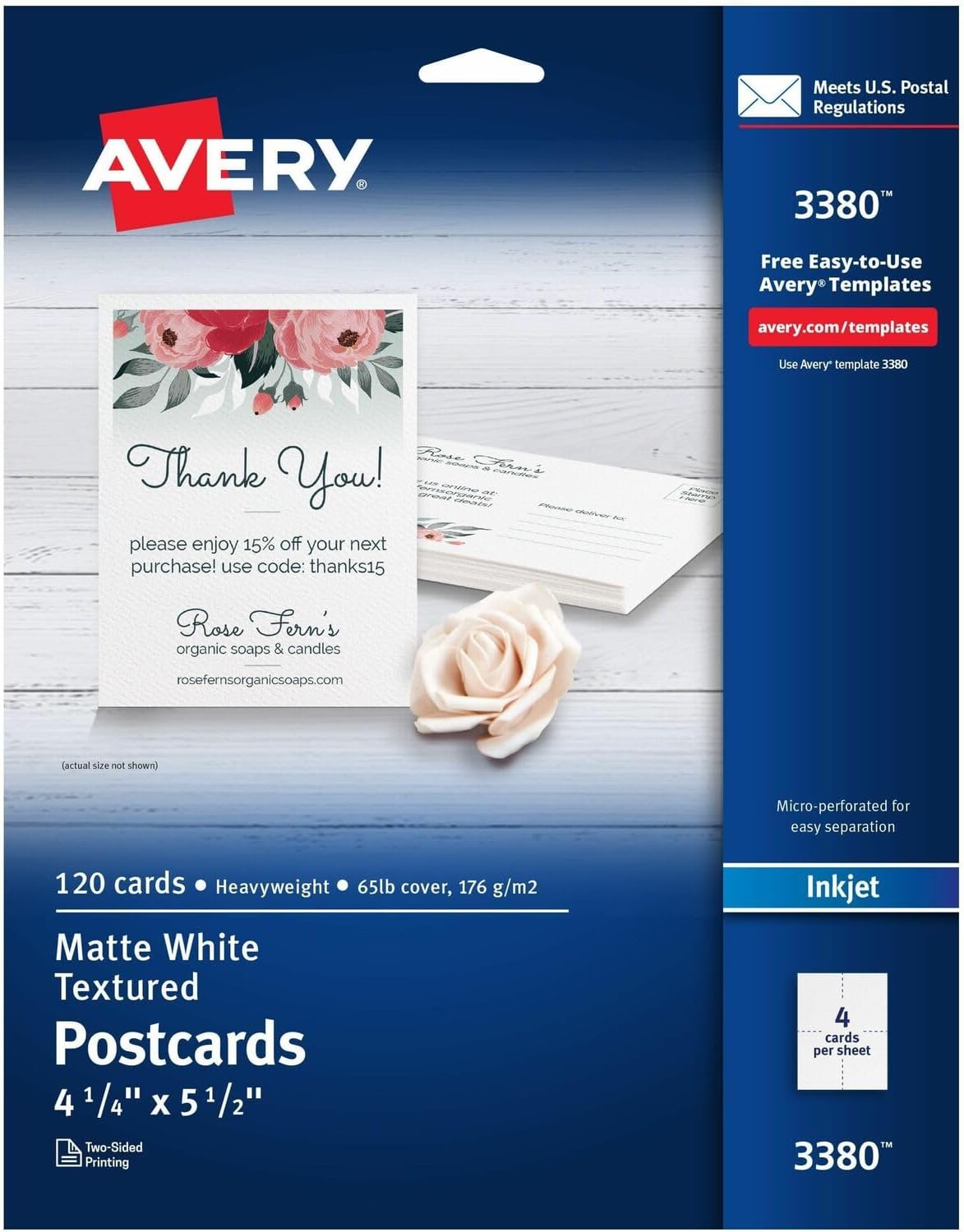 Avery Postcards for Inkjet Printers, 5.5 x 4.25 Inches