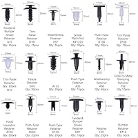 Vista 2 de Clips de retención de nailon, 415 piezas, 18 tamaños, plástico para automóvil, SUV, falda lateral, rejilla, muebles, puerta, panel de parachoques