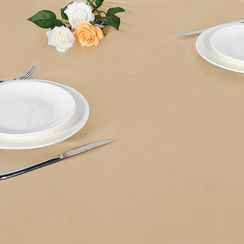 Miniatura 107 de LUSHVIDA - Mantel ajustable de vinilo para mesa redonda, impermeable y con borde elástico, mantel de plástico
