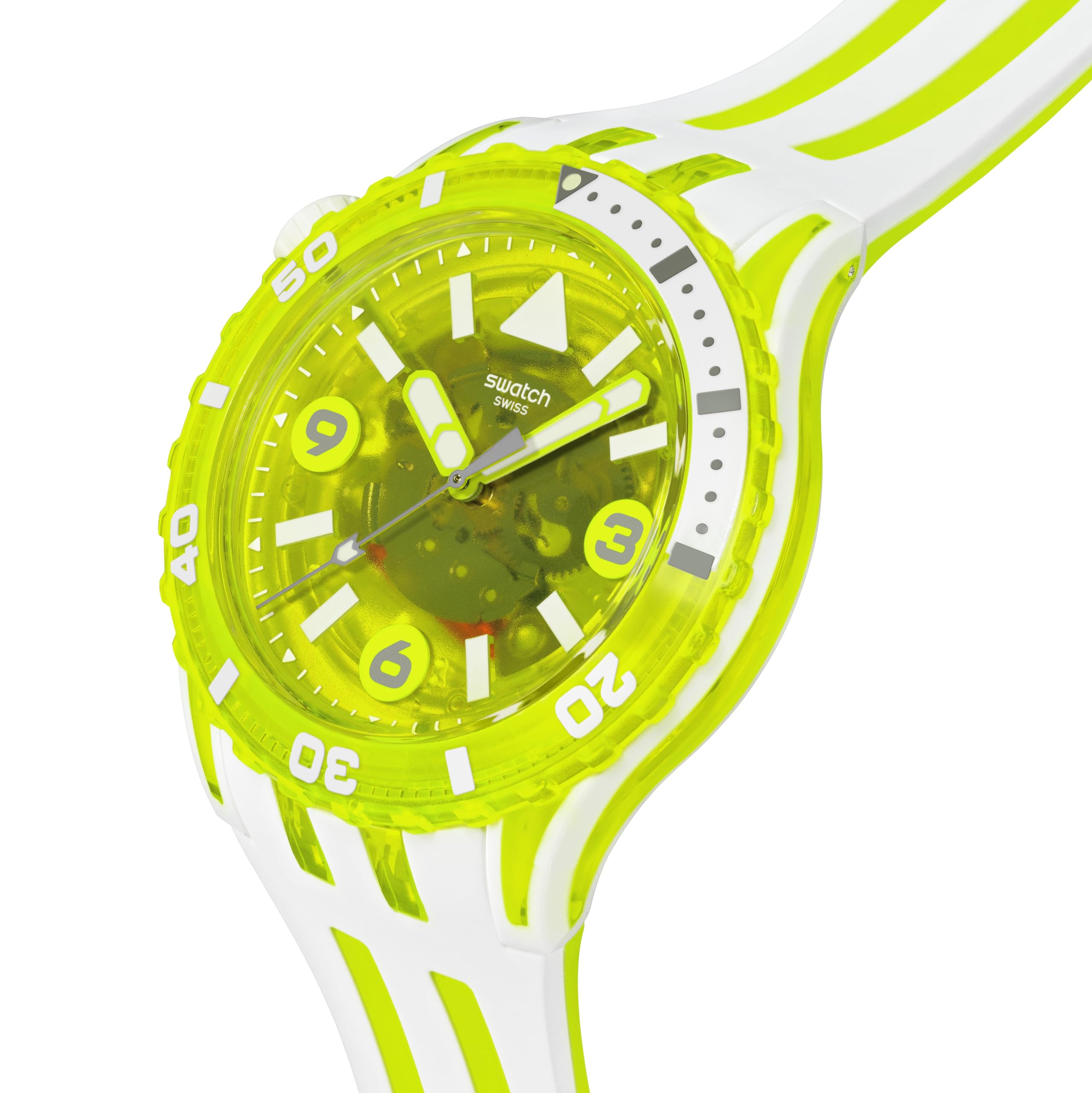 Swatch Reloj casual unisex amarillo de cuarzo biológico con yema de huevo