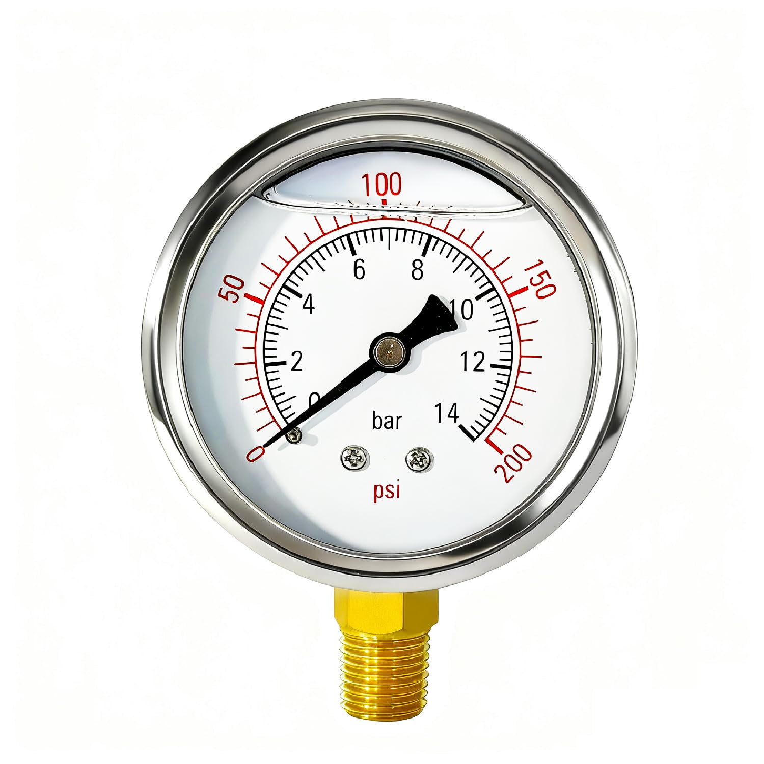 YSIL 0-200 Psi Glycerin Liquid Filled Pressure Gauge 1/4”NPT Lower Mount | 2.5" Dial Size Stainless Steel Case for Water Pump Pneumatic Hose Tank Gas Pressure Test-image-27