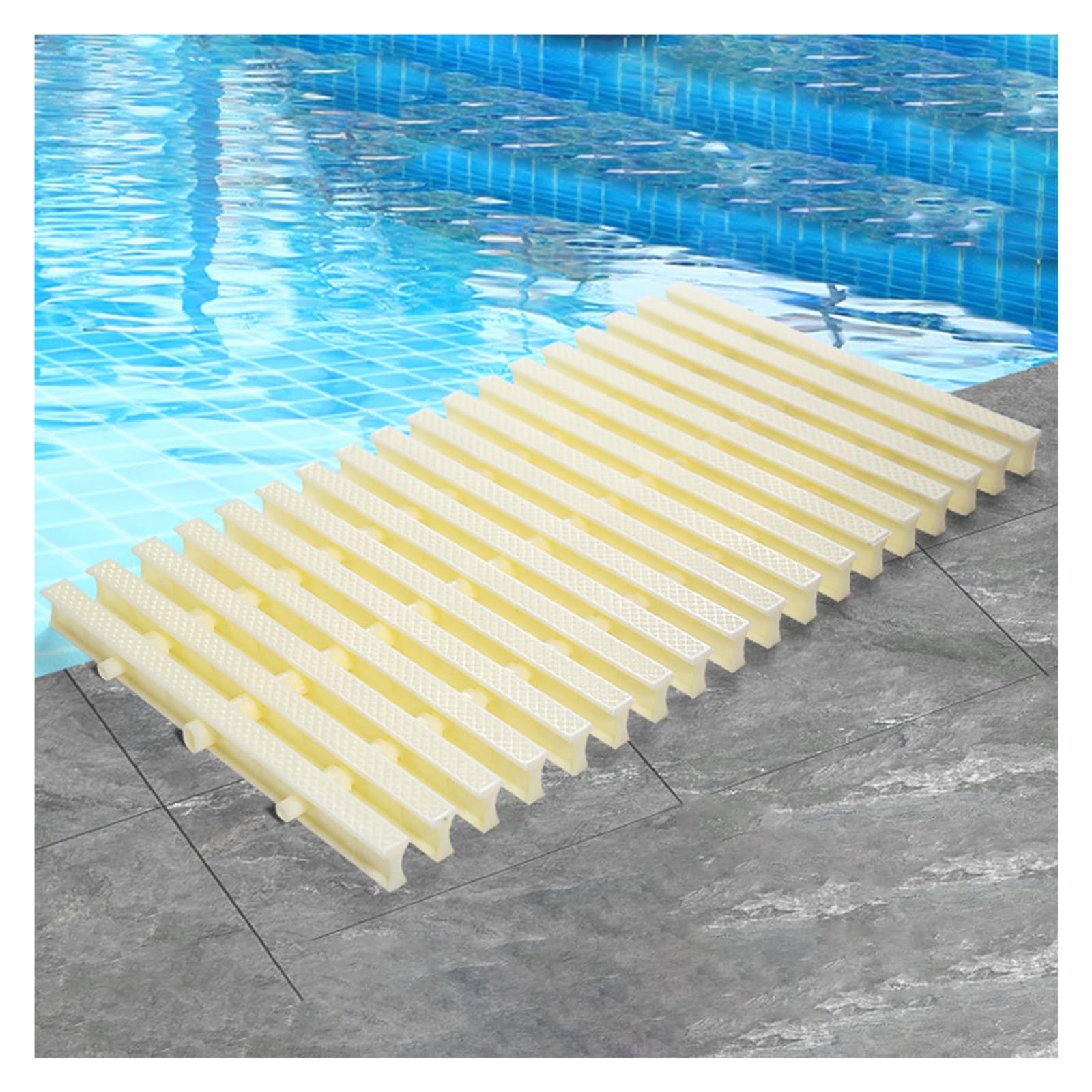 Filtre à canal raccordable de 20 cm et grille d'évacuation pour douche extérieure et terrasse