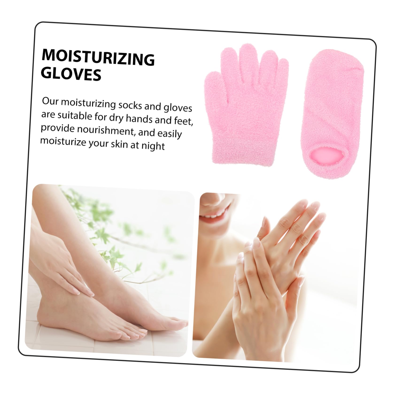 Healeved Moisturizing Foot Covers Gloves 2 Pairs Women Gloves Spa Socks for Dry Cracked