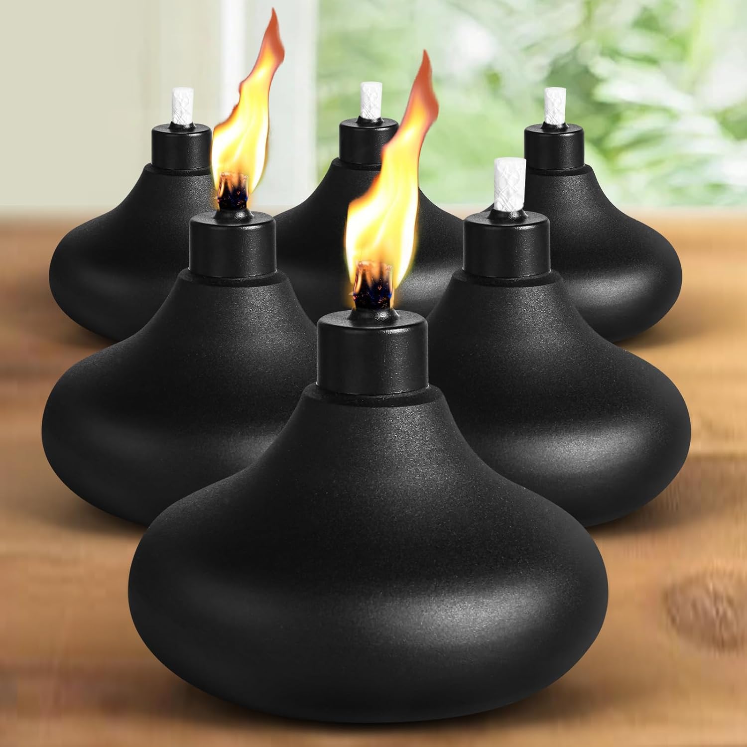 4 Pack Table Top Torches, 24.5oz Citronella Torches for Outside, Decorative Tabletop Lantern for Yard, Patio, Deck, Garden, Party, Landscape