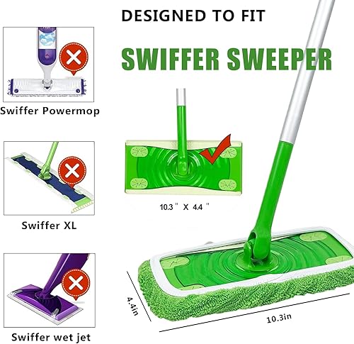 Miniatura 2 de 12 almohadillas reutilizables para trapeador Swiffer, 6 almohadillas de microfibra lavables para mopa húmedaseca y 6 almohadillas de fregona 100%