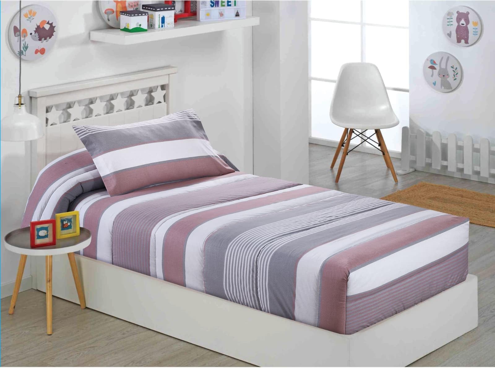 DHESTIA HOME Edredón Ajustable Cama Nido, Litera, Cama 90 y Cama 105 Infantil y Juvenil Color Color D Talla Cama 105