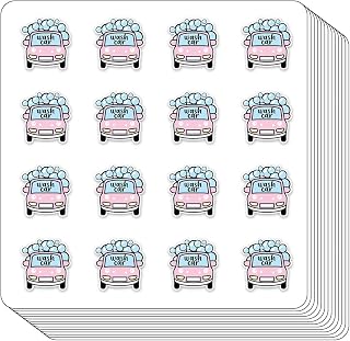 Wash Car Planner Stickers, 0.5 inch Scrapbooking Arts Calendar Kids Crafting 208-Pack