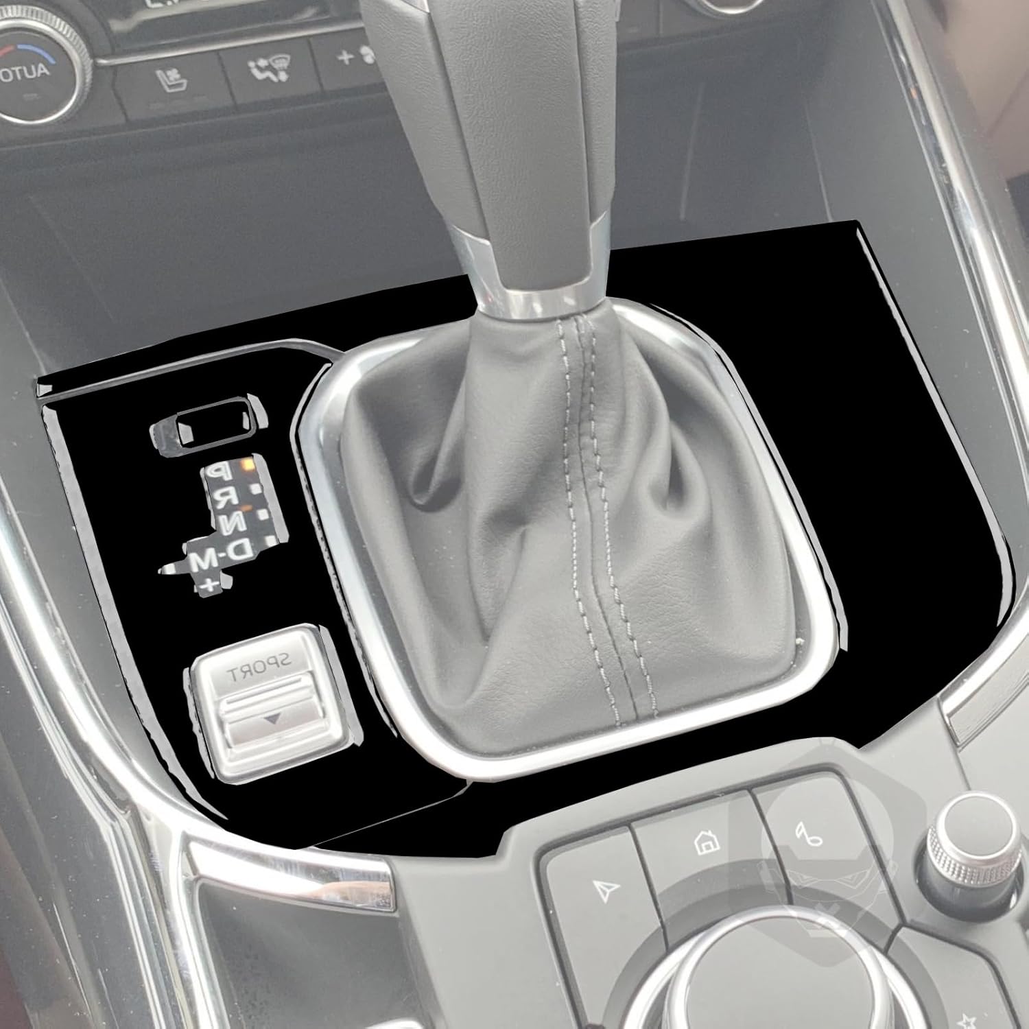 Glossy Bright Piano Black Car Center Console Gear Shift Mode Indicator Control Panel Trim Sticker Auto Interior Accessories Compatible with Mazda CX9 CX-9 2016 2017 2018 2019 2020 2021 2022 2023