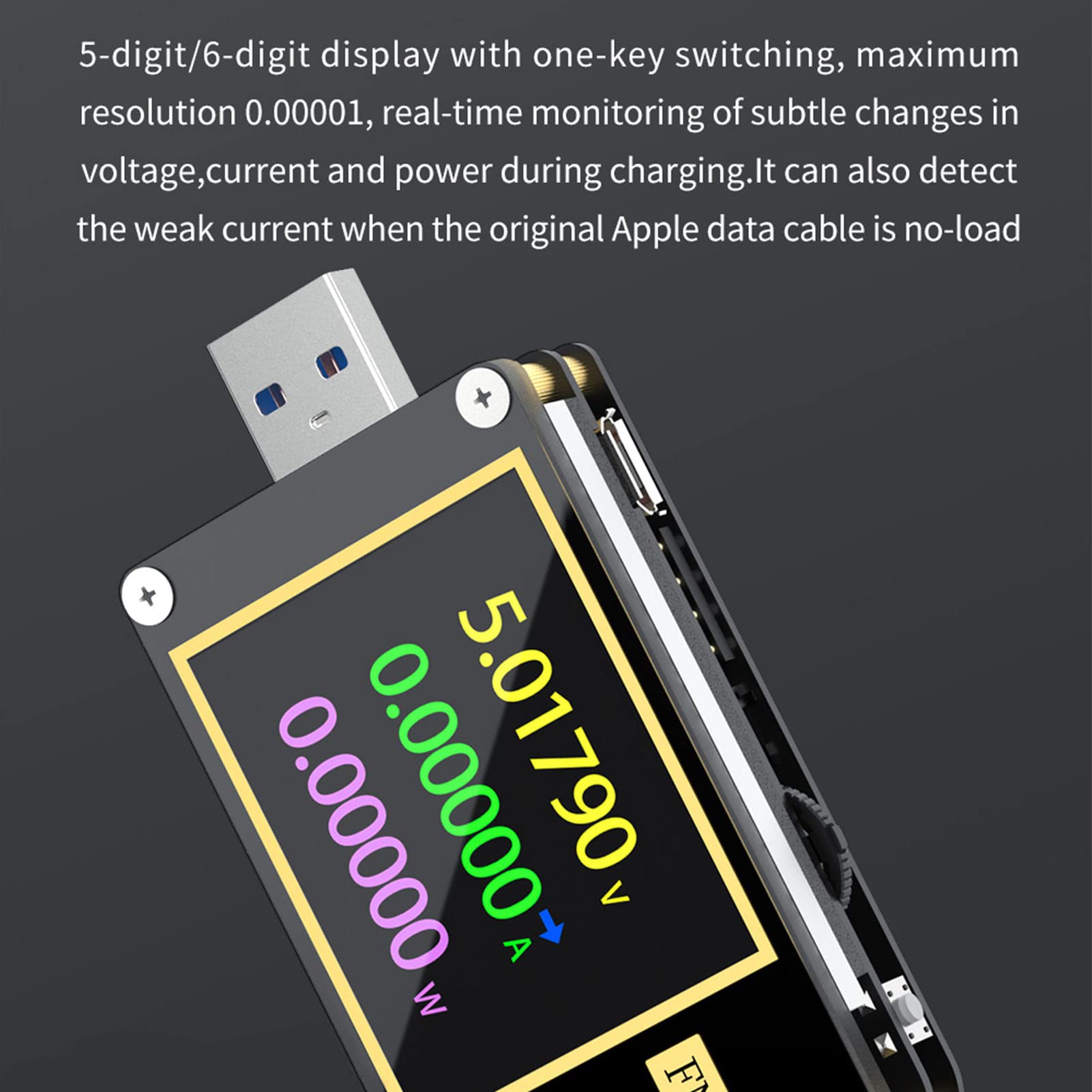 Medidor de Voltaje USB con Función de Giro de Pantalla (FNB48 con