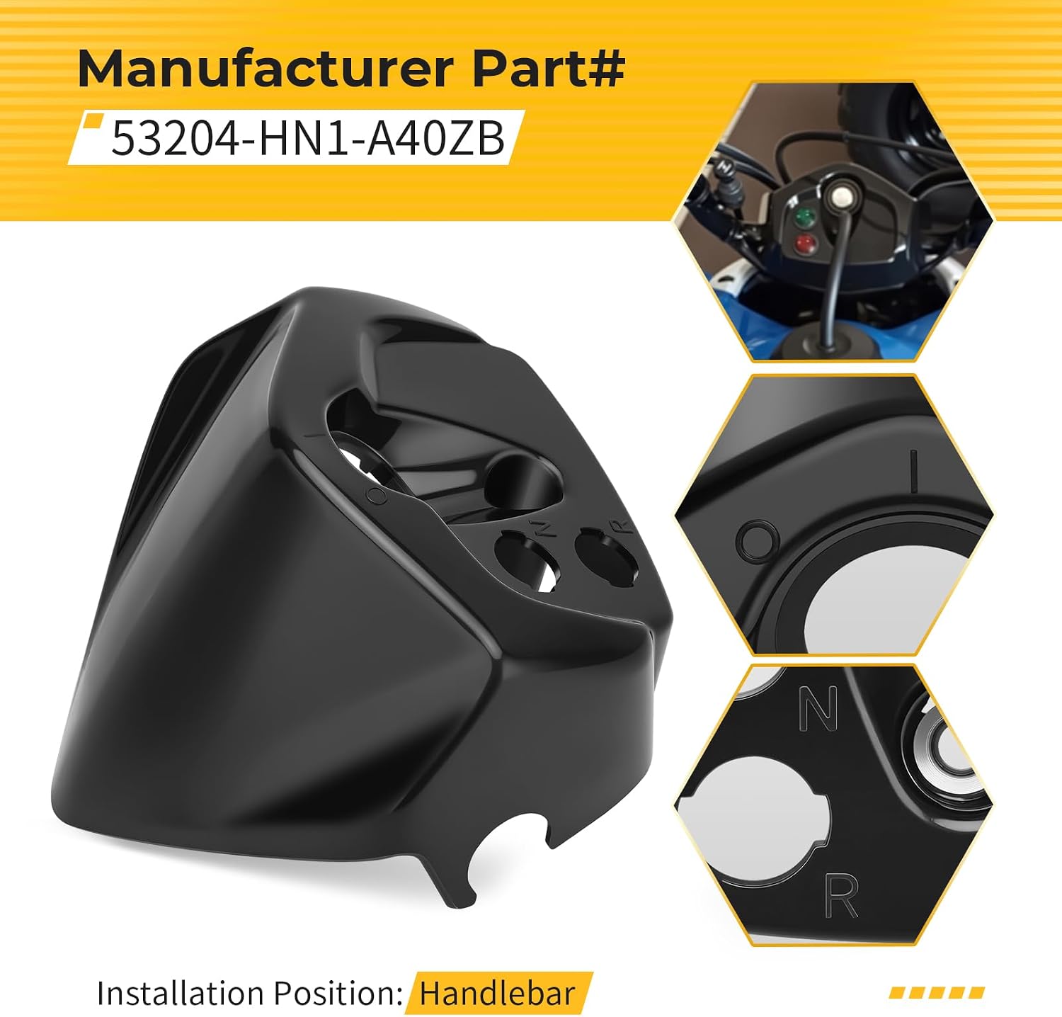 M MATI Handlebar Dash Cover Key Holder for Honda TRX400EX TRX250EX 2008 TRX250X TRX400X 2009 2012-2014 53204-HN1-A40ZB