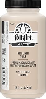 FolkArt Matte Acrylic Paint in Assorted Colors, 16 oz, Linen 16 Fl Oz