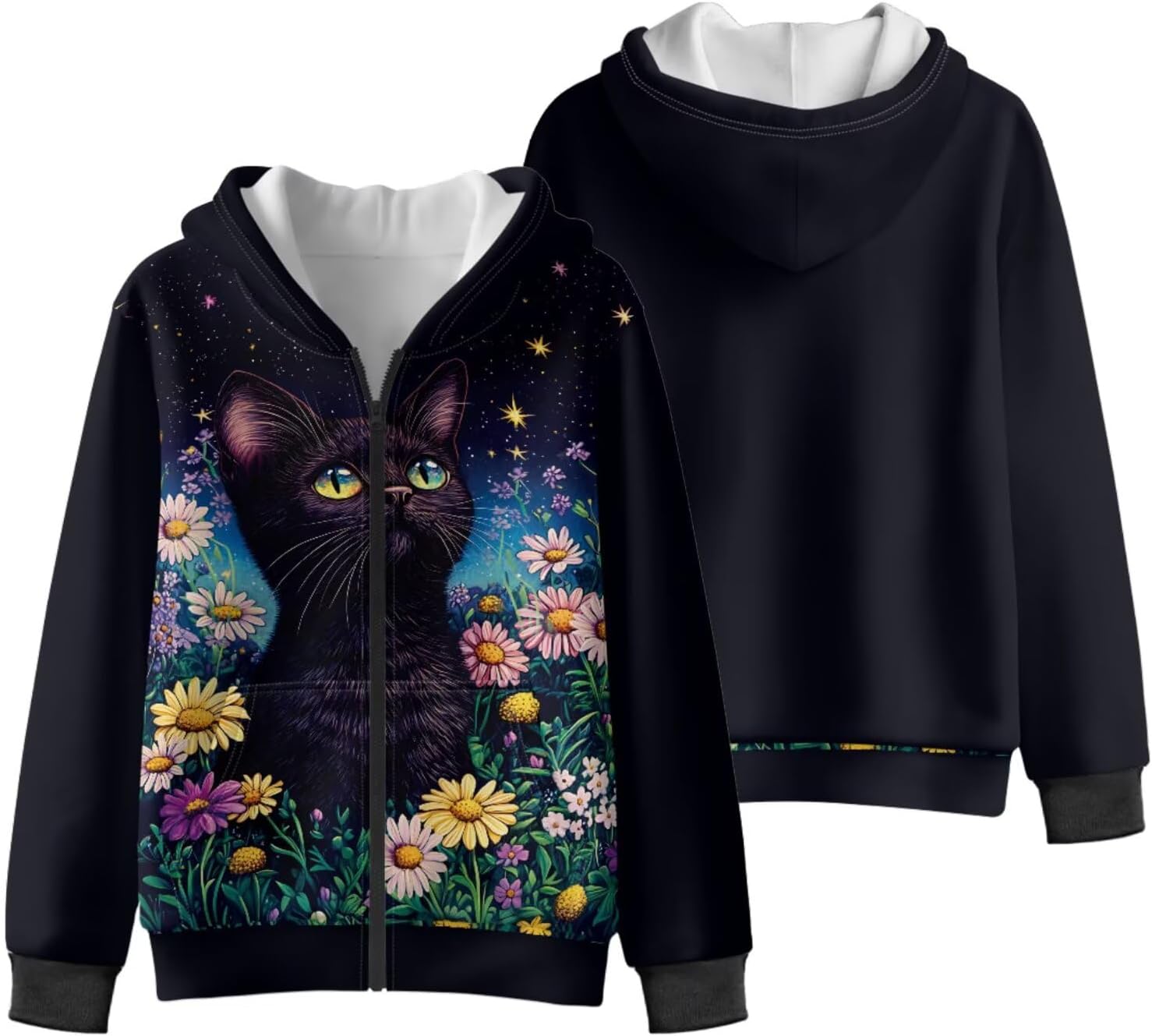 Zip Up Hoodie for Girls Winter Fall Hoodies with Pockets Cute Long Sleeve Hooded Sweatshirts for Kids