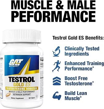 GAT SPORT Testrol Gold ES, Test Booster for Men, 60 Tablets