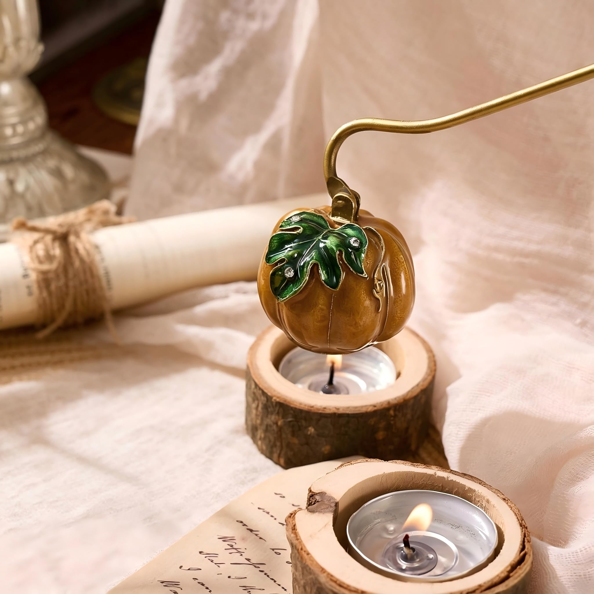 Amazon.com: Hand-Painted Vintage Pumpkin Candle Snuffer, Floral