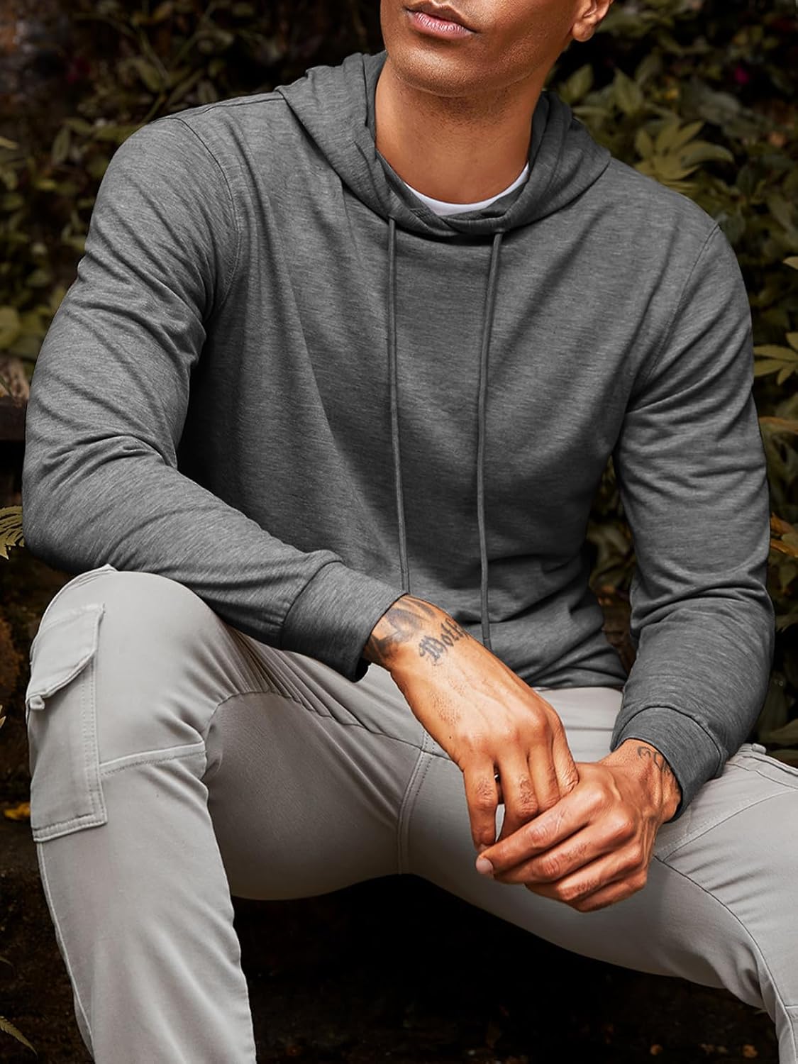 Runcati Mens Lightweight Hoodies Pullover Long Sleeve Casual Workout Athletic Shirt Hooded Sweatshirts - Image 2