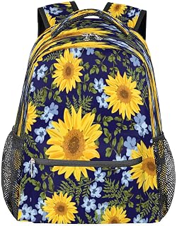 Mochilas de viagem para laptop para mulheres homens girassol orquídea floral resistente à água mochilas escolares leves para adolescentes meninas/meninos, mochila casual para viajar, acampar, caminhar, Multi, Medium