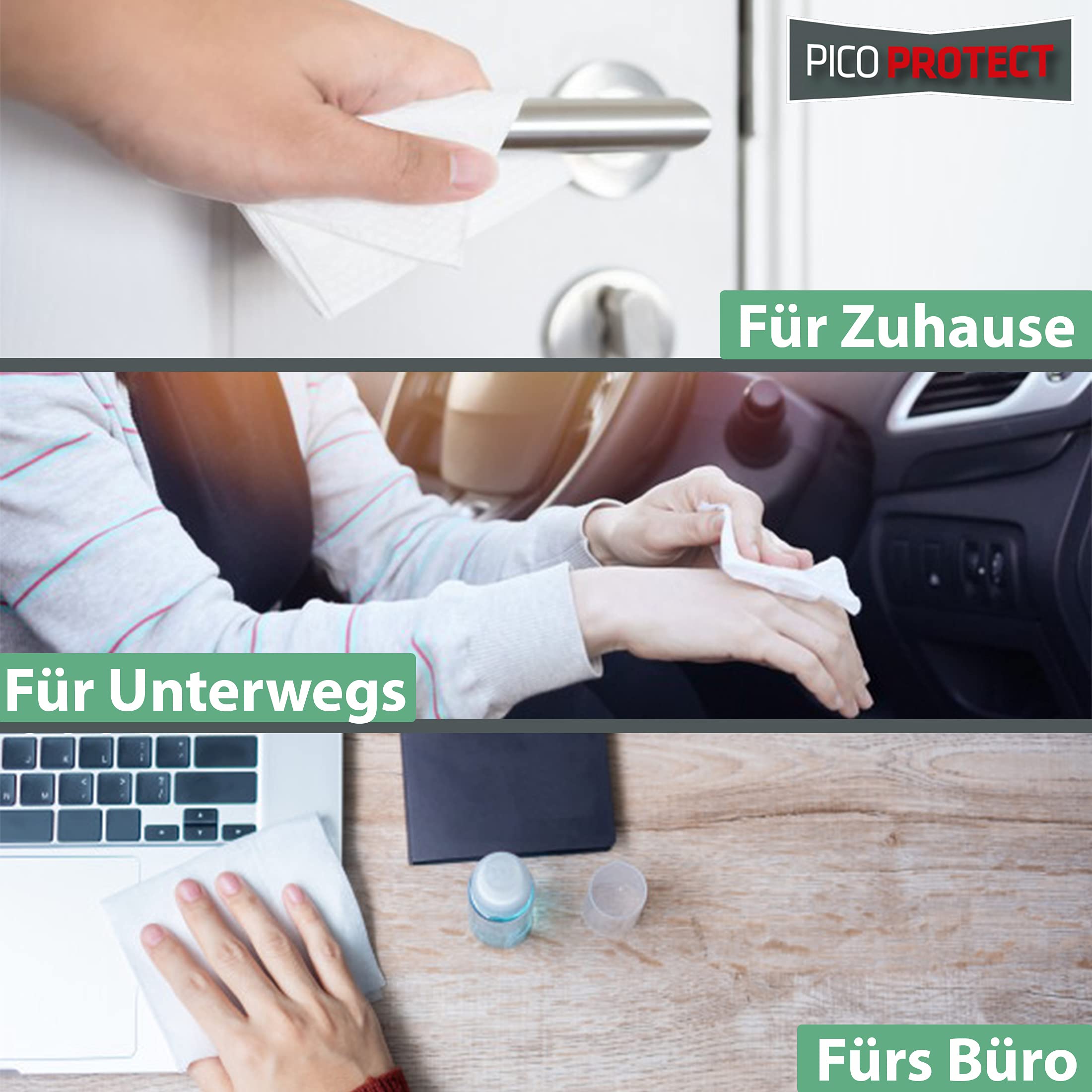 30, Desinfektionstücher, 120 Blatt im Eimer, alkoholfrei, Desinfektionstücher für Flächen und Gegenstände - Alkoholfreie Tücher zum Desinfizieren - Blattgröße 30x25cm