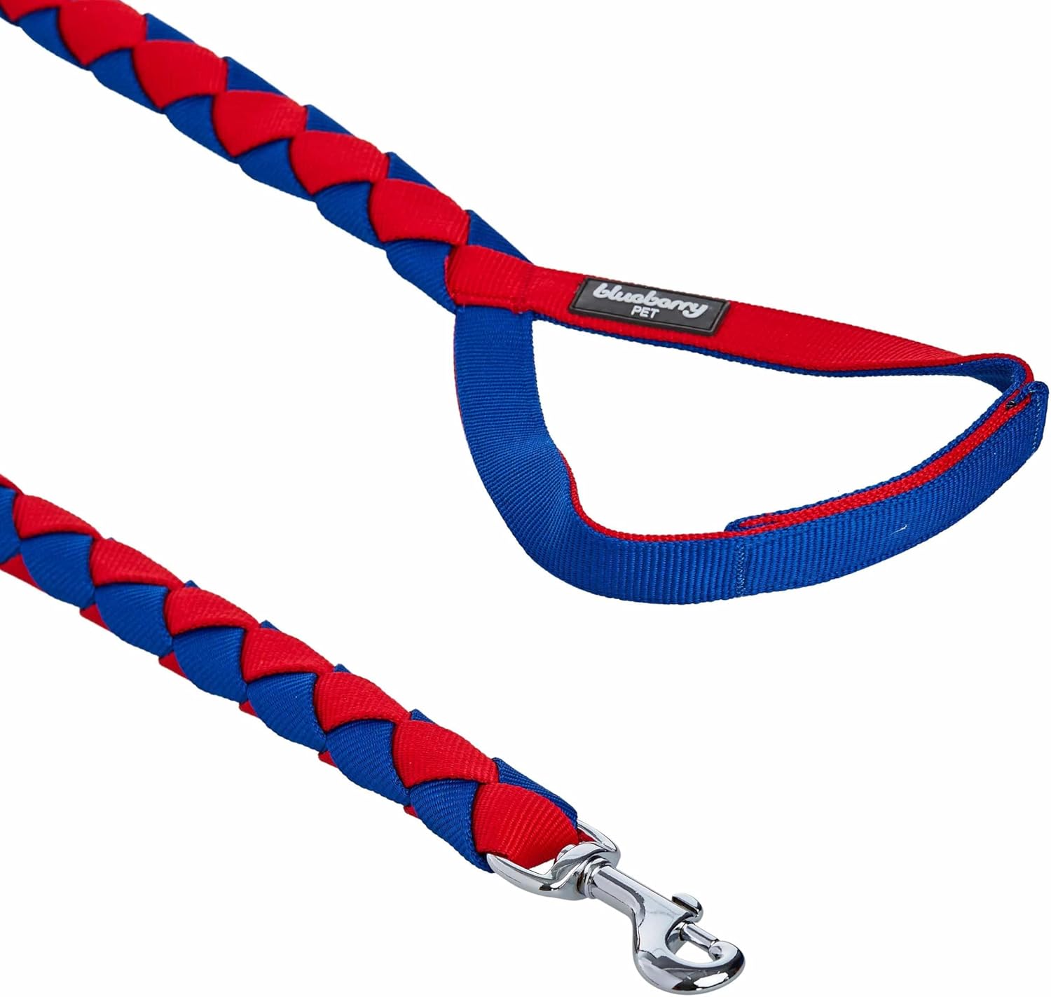 Blueberry Pet Iconic Double-Weave Handmade Dog Rope Leash, Navy Blue and Red, 4 ft, Strong Leashes for Dogs