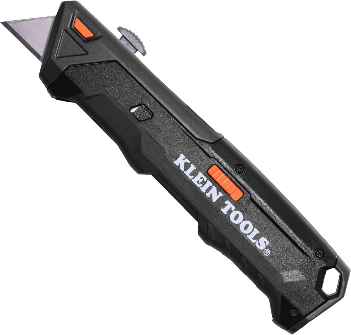 Klein Tools 44308 Auto-Loading Retractable Utility Knife, Utility Box Cutter, Dual-Sided 10 Blade Magazine, Standard and Hook Blades, Professional Work Knife