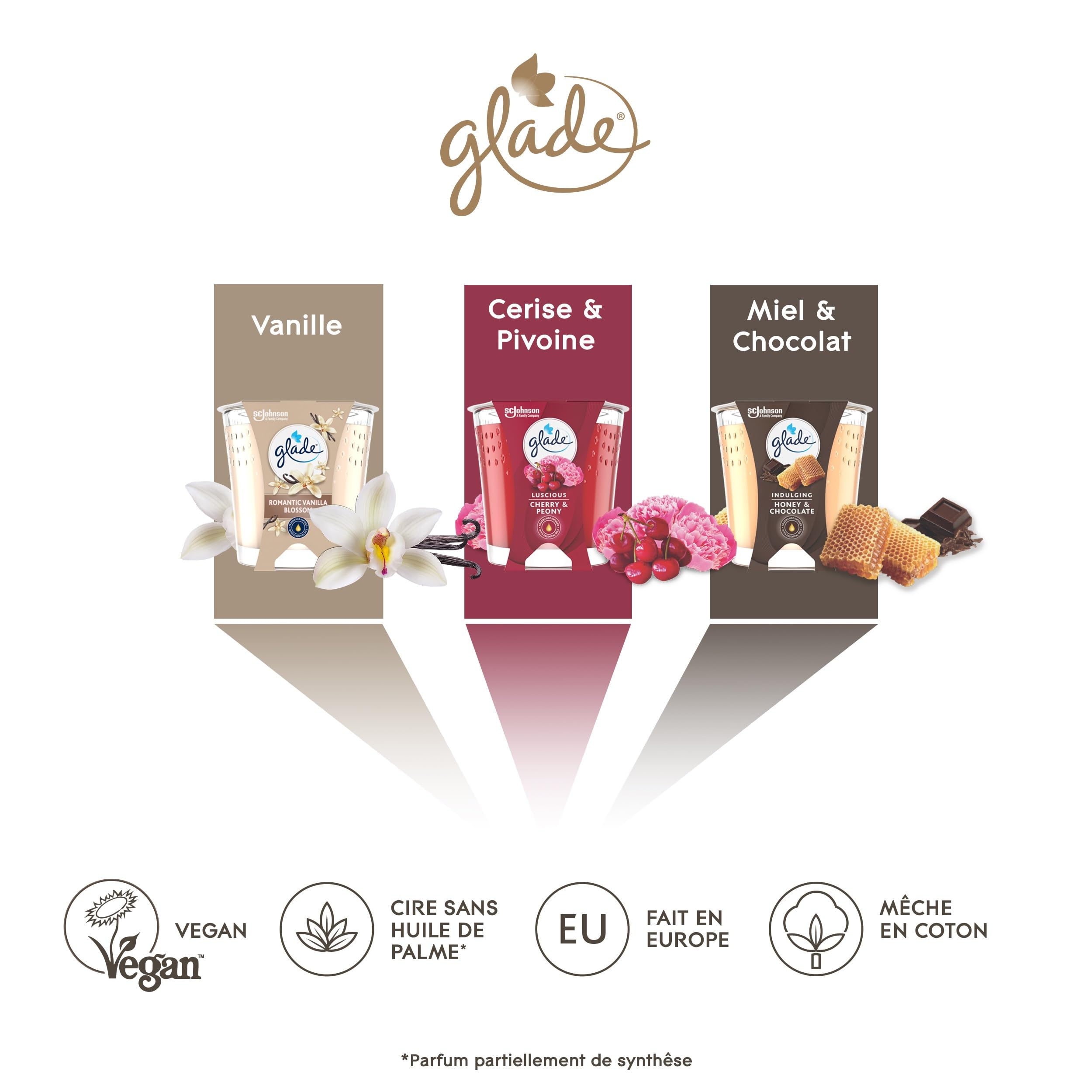 GLADE® AROMATHÉRAPIE BOUGIE PURE HAPPINESS ORANGE & NÉROLI - sans huile de palme