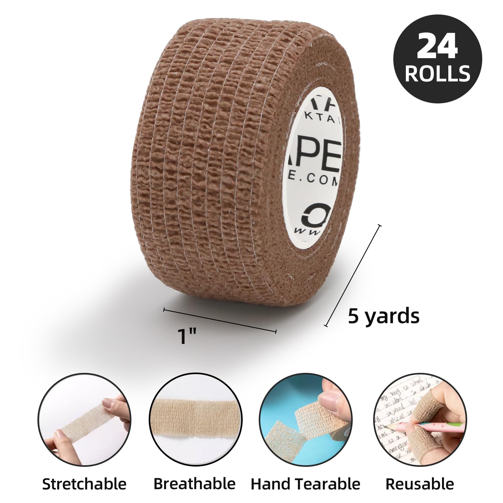 OK TAPE Self Adherent Cohesive Bandages Wrap - 24Packs, 1