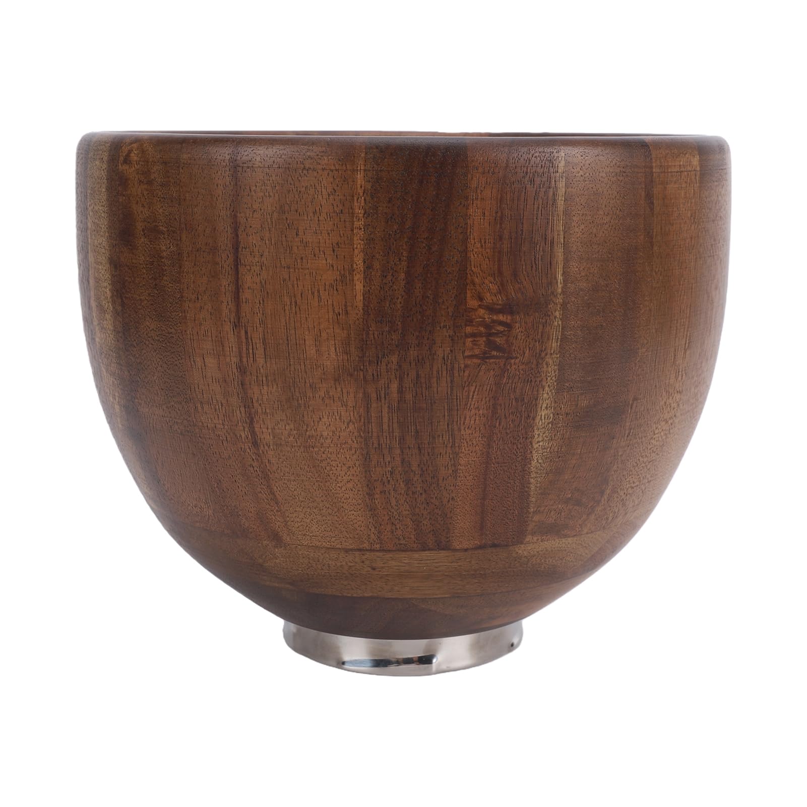 Bewinner Ensaladera de Madera Maciza con Base de Acero Inoxidable, Ensaladera de Madera Hecha a Mano para Cocina, Masa y Batidora de Pie, Gran Capacidad de 4,5 Litros
