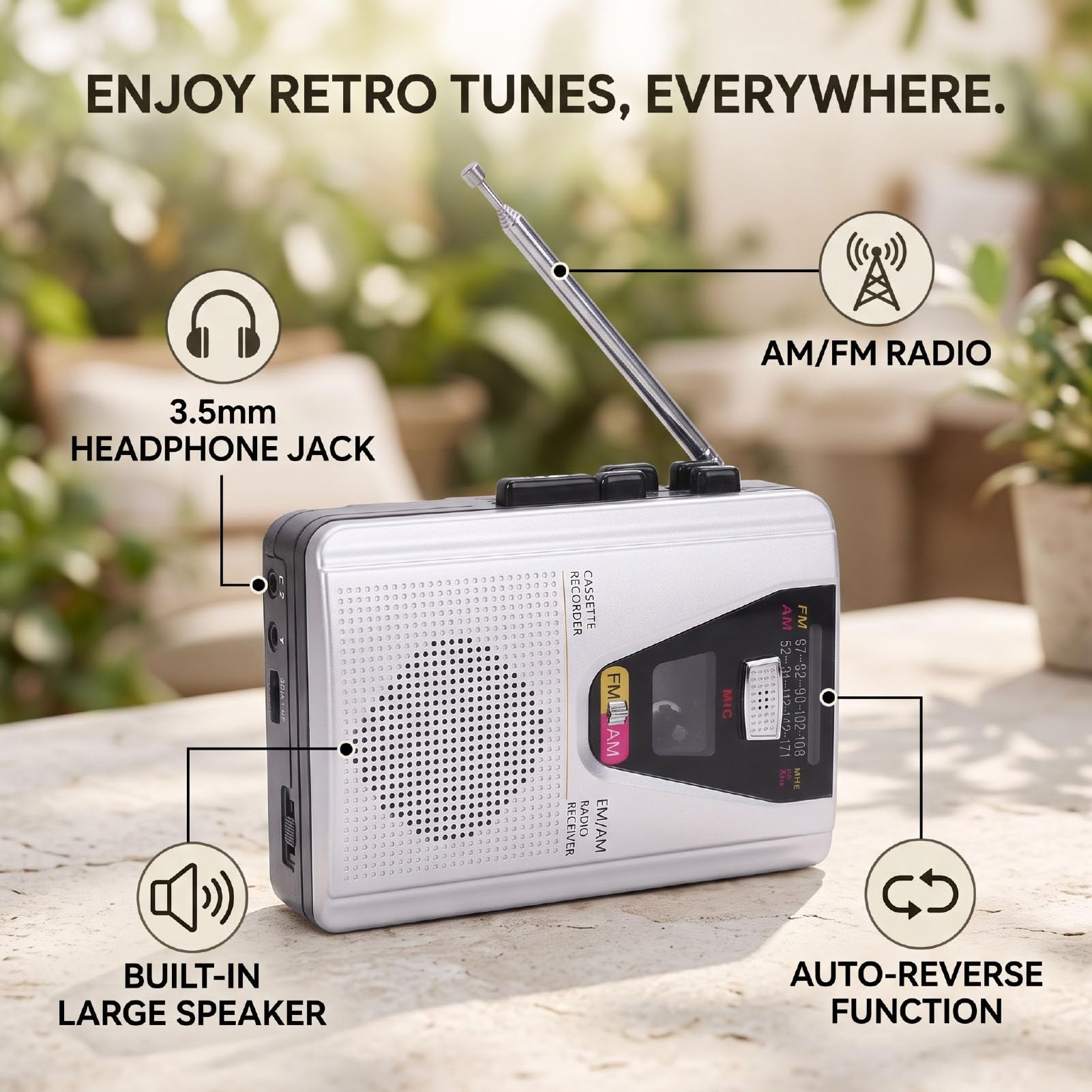 Retro Magnetofon Kasetowy