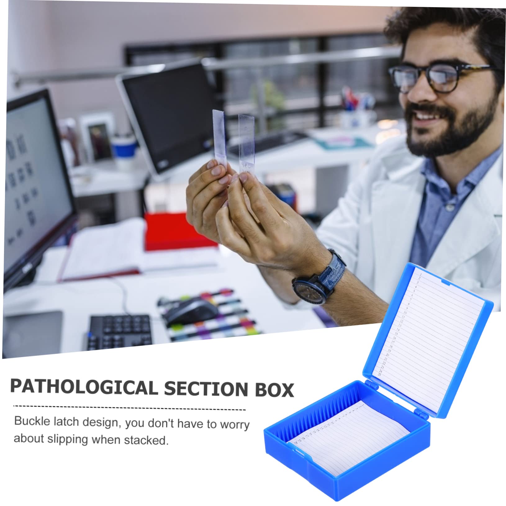 iplusmile 6 Pz scatola scorrevole conservazione dei vetrini da microscopio per diapositive contenitore per vetrini contenitore per microscopio portavetrini per AbS