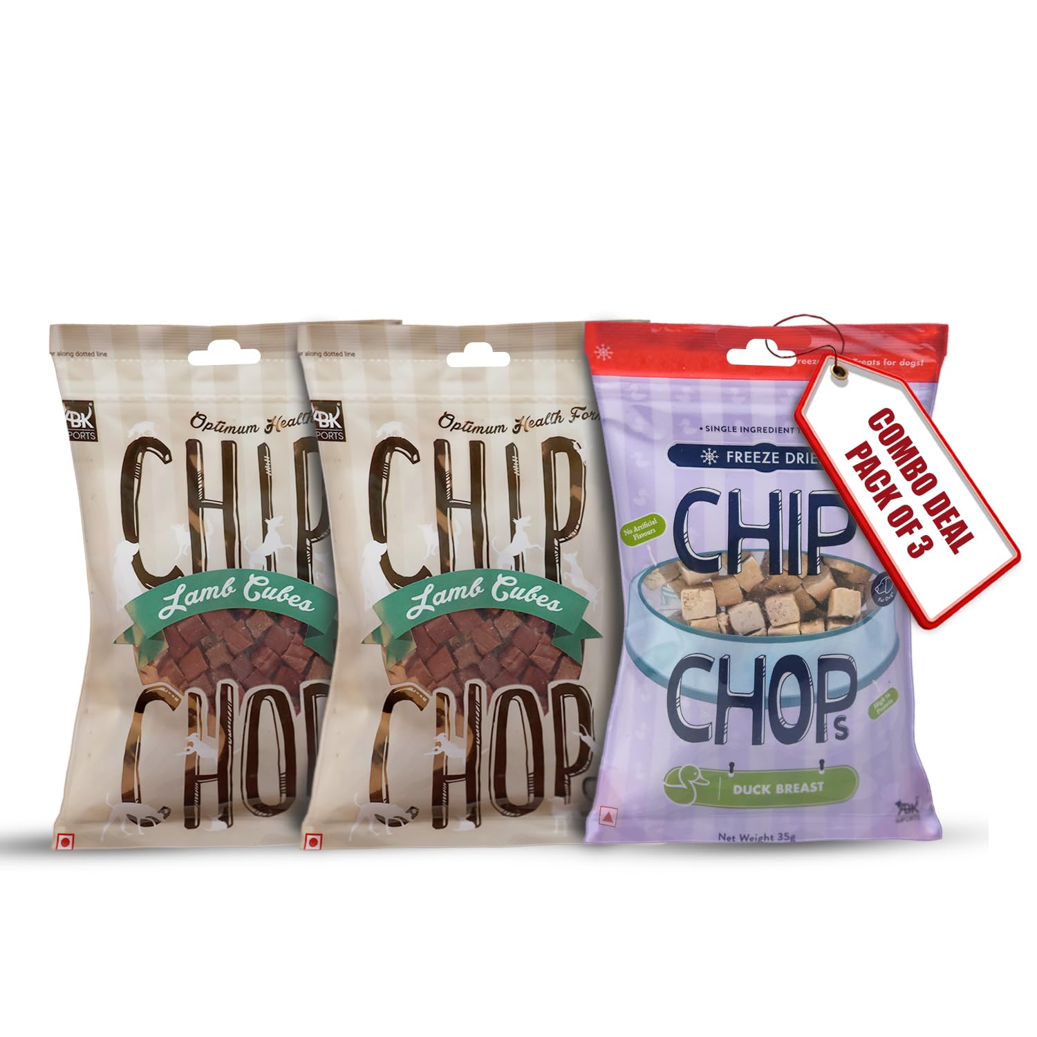Chip Chops Combo of 1 Freeze-Dried Single Ingredients Duck Breast Dog Treats and 2 Pack of Chip Chops Lamb Cubes Dog Treats with High Protein for All Dog Breeds and Life Stages (B0C7BN4485) Amazon Price History, Amazon Price Tracker