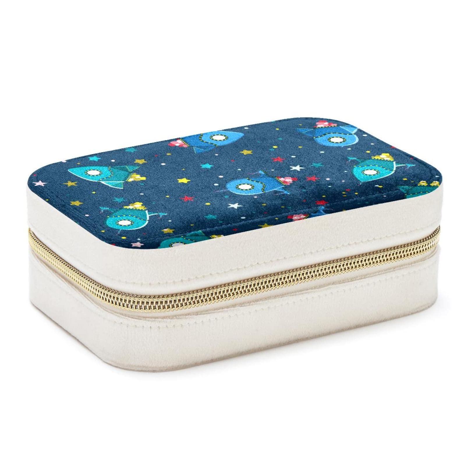 Boîte à bijoux de voyage portable espace pour bagues et colliers
