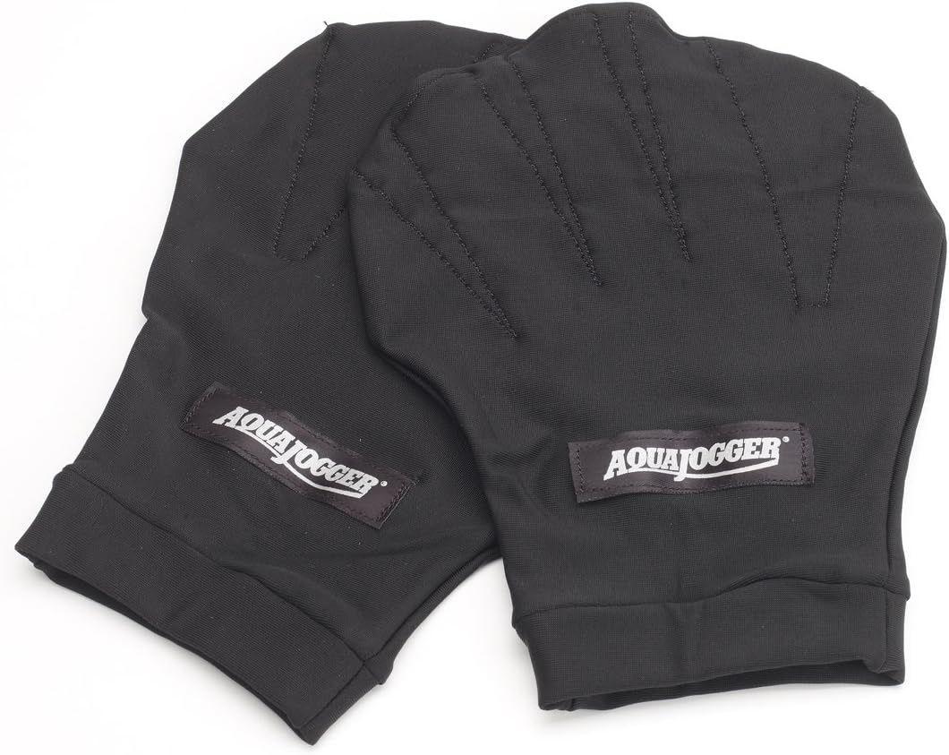 AquaJogger Exercise Gloves, Black, Medium