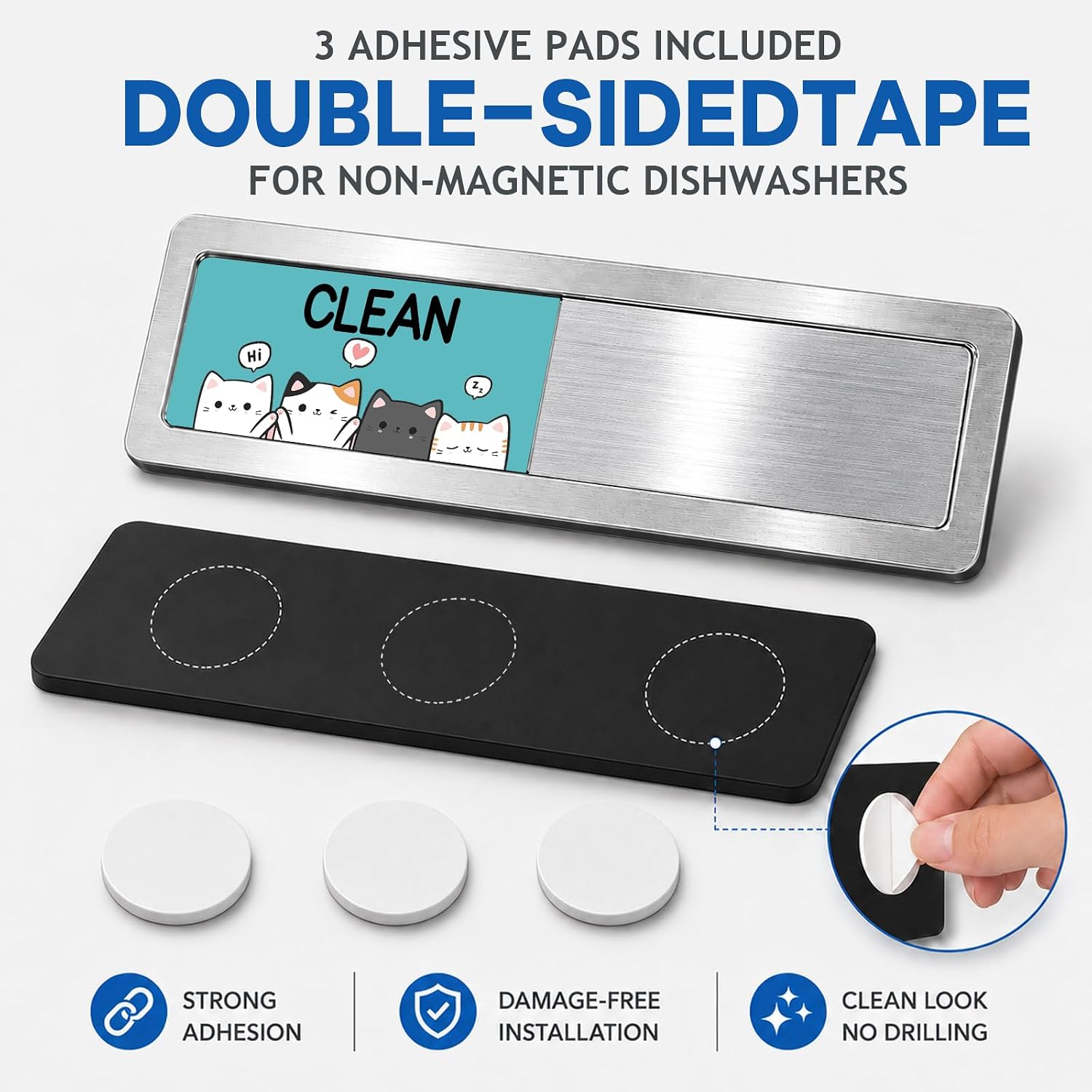 Funny Clean Dirty Magnet Dishwasher Sign Kitchen Accessories Cat4 image 4