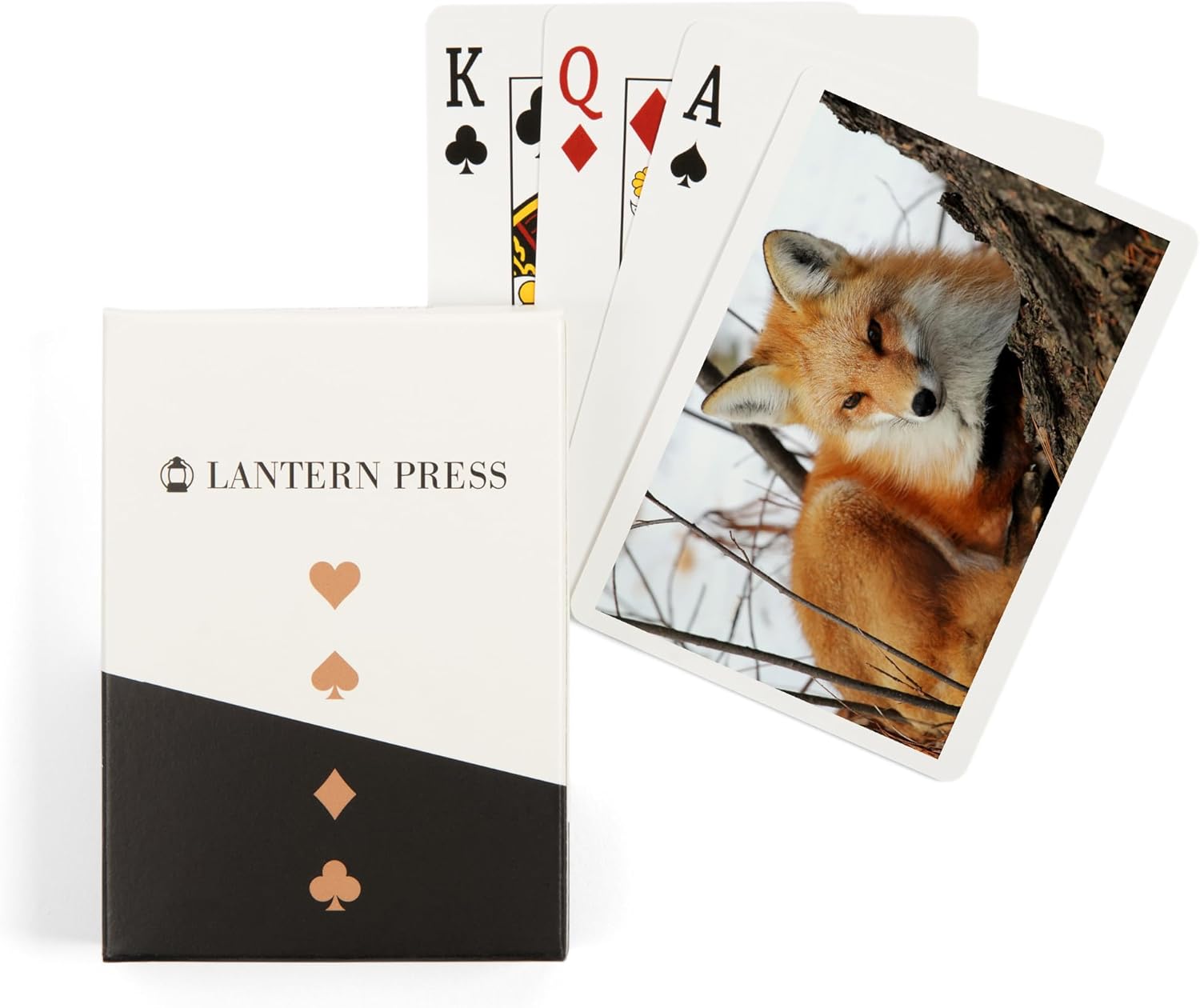 Lantern Press Red Fox in Winter, 52 Playing Cards for Adults, Poker Size Card Deck