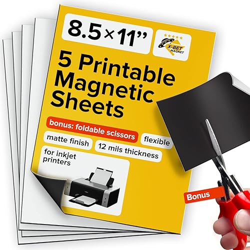 Hojas magnéticas imprimibles 5 piezas cada una de 85 x 11 pulgadas hojas magnéticas flexibles no adhesivas para imanes de fotos e imágenes papel Hojas magnéticas imprimibles 5 piezas cada una de 85 x 11 pulgadas hojas magnéticas flexibles no adhesivas para imanes de fotos e imágenes papel