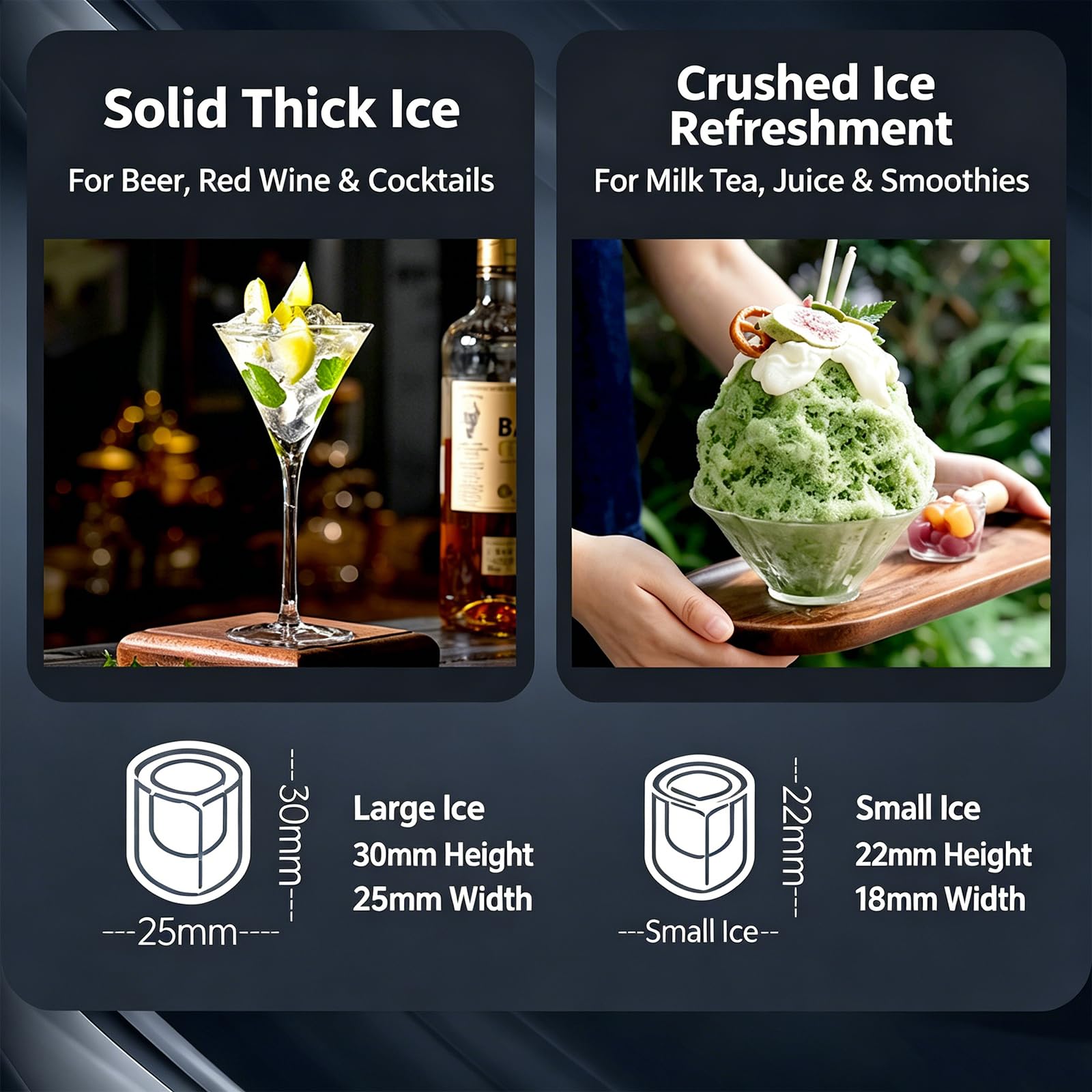 Máquina De Hielo Portátil De Sobremesa, Fabricación Rápida De Hielo En 6 Minutos, 9 Cubitos De Hielo, 12 Kg/24 H, Máquina De Hielo Compacta Con Función De Autolimpieza, Incluye Cesta Y Pala.