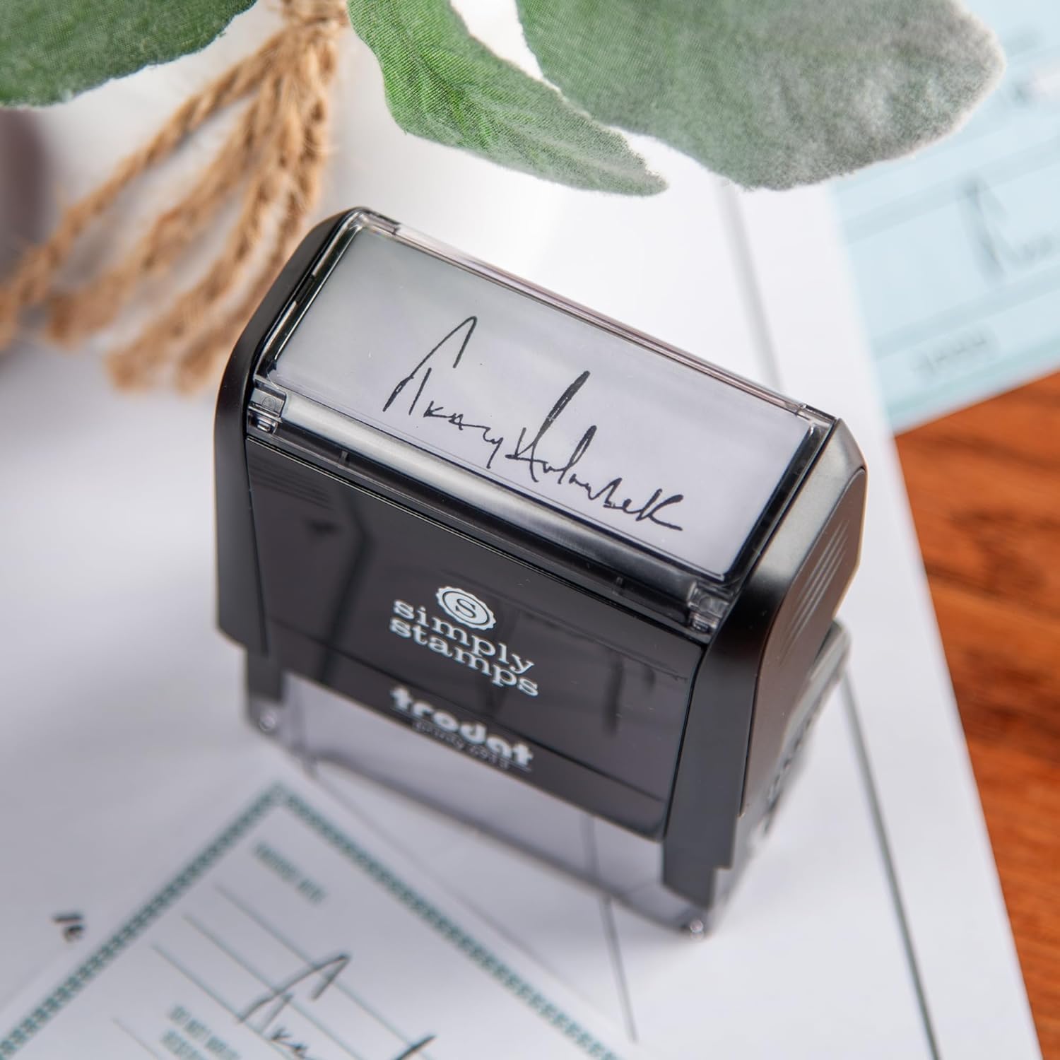 Custom Signature Stamp - Self Inking Personalized Signature Stamp | Choose Ink Color | Great for Signing Legal Documents, Checks and Other Paperwork at Home and at Work (Xtra Wide)