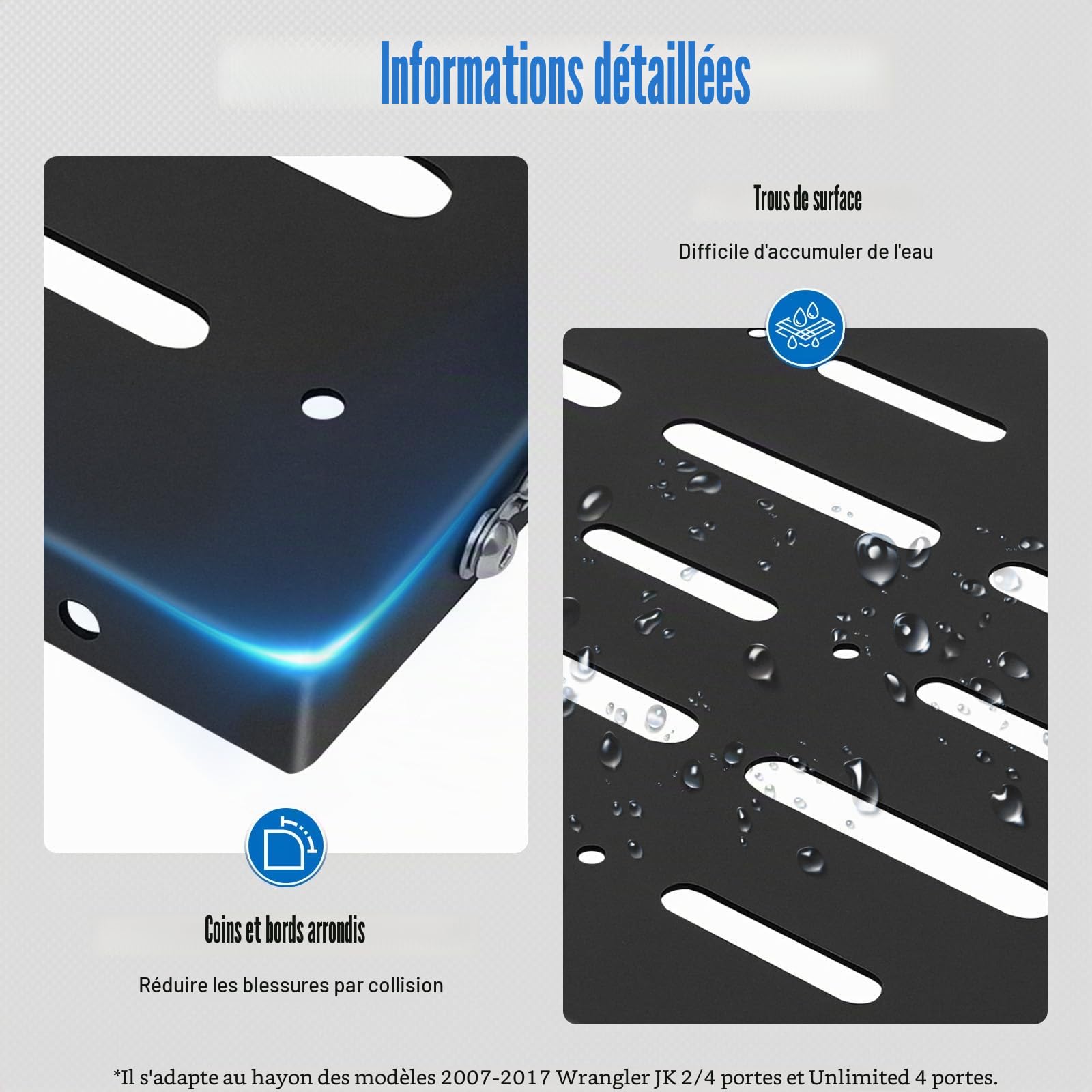 Table pliante pour hayon de hayon - Pour Jeep Wrangler JK - En métal