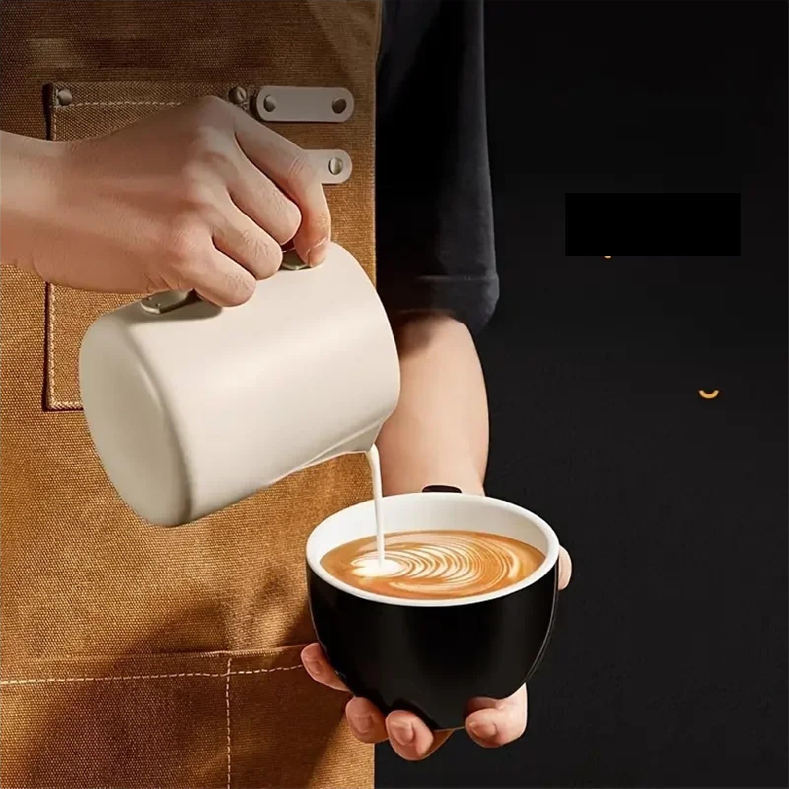 2 pz 350/600 ml In Acciaio Inox Schiuma di Latte Brocca Latte Art Tazza Lungo Arrotondato Beccuccio Montalatte Brocca Cafe Uso Ufficio(Silver-350ML)