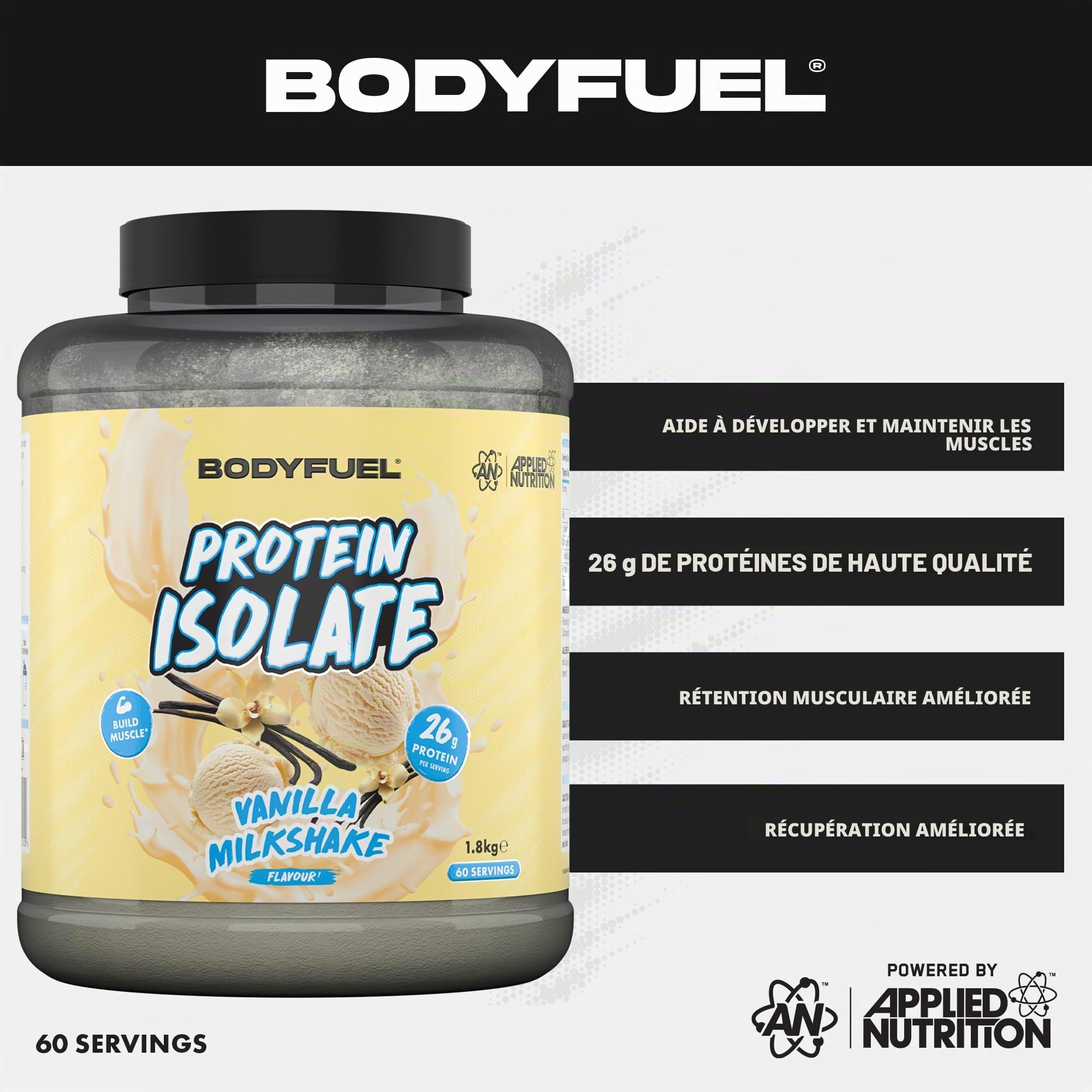 Applied Nutrition BodyFuel Protein Isolate Powder Vanilla Milkshake