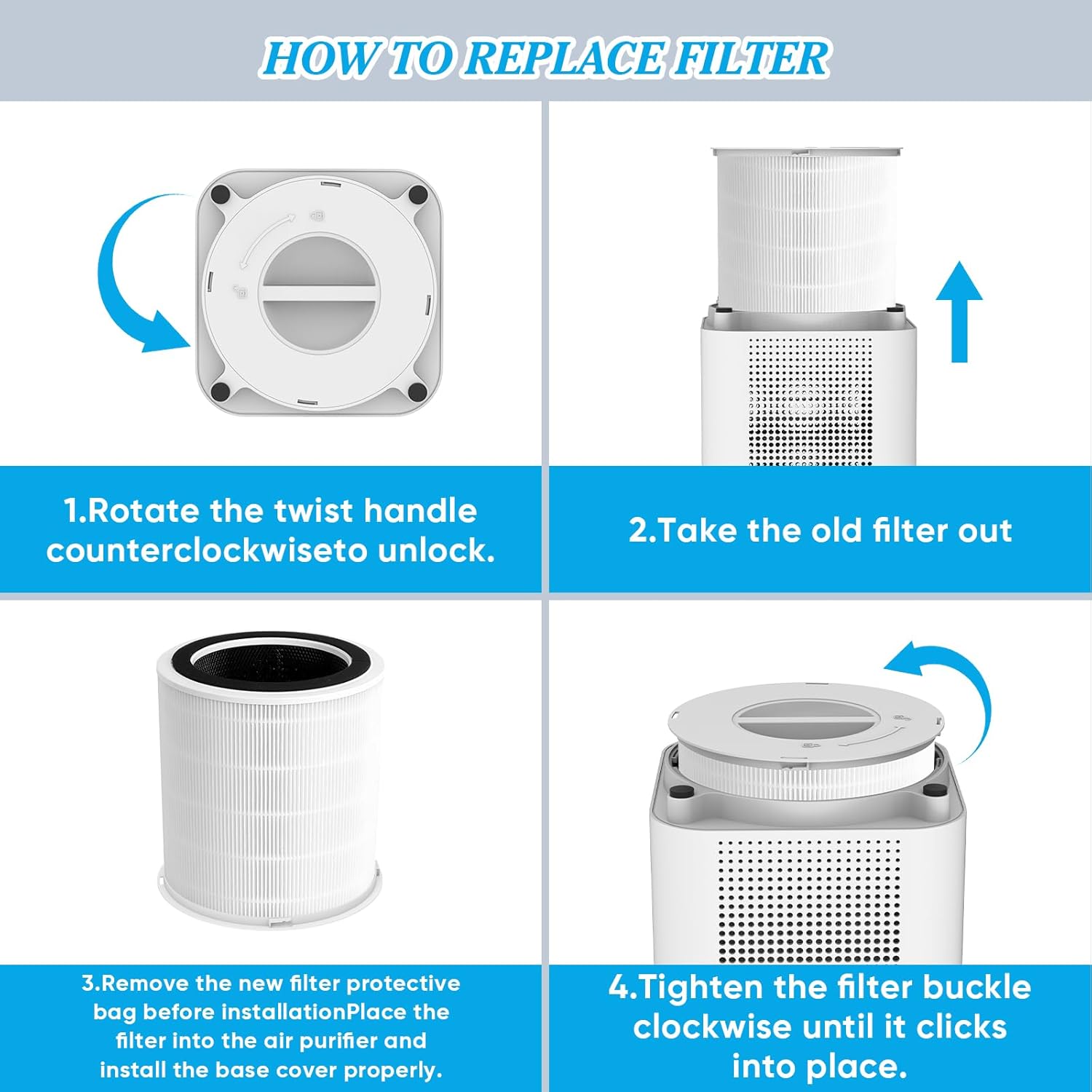 Original H14 Replacement Filter Compatible with DAYETTE Air Purifier AP401 AP402, 4-in-1 H14 Grade True HEPA, High-Efficiency Activated Carbon - Image 7