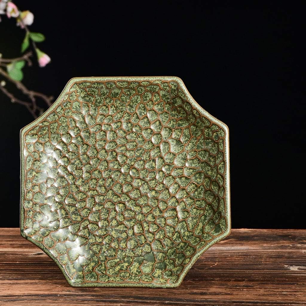 Plant Saucer Drip Tray Thickened Ceramic Flower Pot Tray Outdoor Garden Indoor Living Room Household Potted Flower Pot Retro Flowe,A