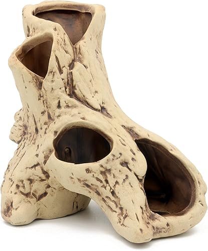 ALEGI Agujero de tocón de árbol de acuario para juguetes de peces betta, piedra cíclida de piedra de piedra Betta Fish Accesorios de 10, 20 galones,