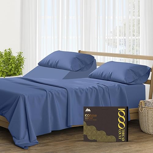 Miniatura 51 de Mayfair Linen Sábanas 100% de algodón egipcio tamaño Queen – Juego de sábanas de 1000 hilos de algodón egipcio tamaño Queen, 6 piezas, color rubor