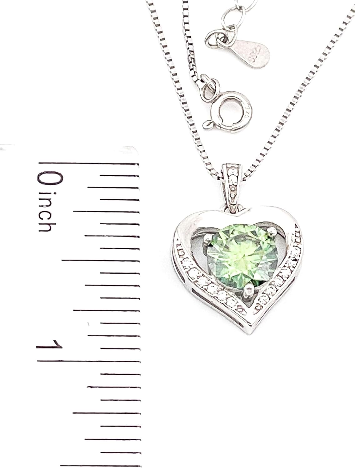HANDMADE 2.8 carat Diamond and Emerald Heart Pendant Necklace for women Natural Emerald Heart Necklace gift for Her Womens Fine Jewellery White Gold 18k Sterling Silver Valentine Emerald Anniversary - Image 3